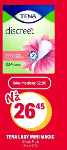 Coop Extra TENA LADY MINI MAGIC tilbud