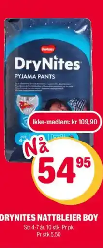 Coop Extra DRYNITES NATTBLEIER GIRL tilbud