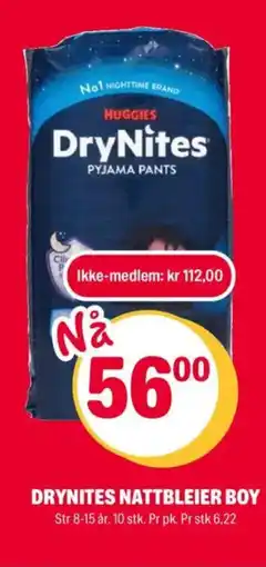 Coop Extra DRYNITES NATTBLEIER BOY tilbud