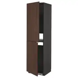 IKEA Metod Høyskap for kjøleskap/fryser, svart/sinarp brun, 60x60x220 cm tilbud