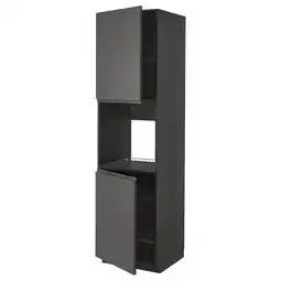 IKEA Metod Høyskap f ovn 2 dører/hylleplater, svart/voxtorp mørk grå, 60x60x220 cm tilbud