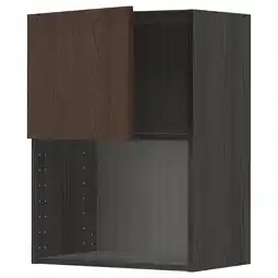 IKEA Metod Overskap for mikrobølgeovn, svart/sinarp brun, 60x80 cm tilbud