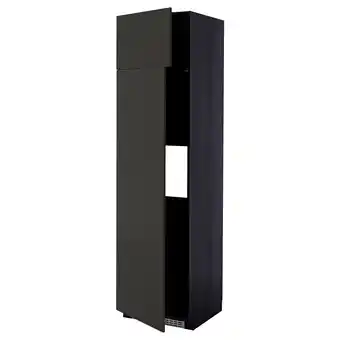 IKEA Metod Høyskap f kjøleskap/fryser 2 dører, svart/nickebo matt antrasitt, 60x60x220 cm tilbud