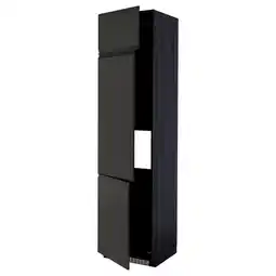 IKEA Metod Høyskap f kjøleskap/fryser+ 3 dører, svart/upplöv matt antrasitt, 60x60x240 cm tilbud