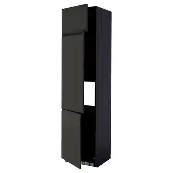 IKEA Metod Høyskap f kjøleskap/fryser+ 3 dører, svart/upplöv matt antrasitt, 60x60x240 cm tilbud