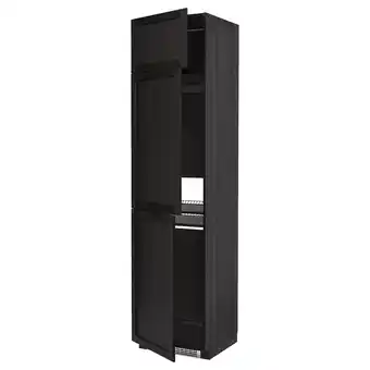 IKEA Metod Høyskap f kjøleskap/fryser+ 3 dører, svart/lerhyttan svartbeiset, 60x60x240 cm tilbud