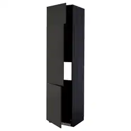 IKEA Metod Høyskap f kjøleskap/fryser+ 3 dører, svart/nickebo matt antrasitt, 60x60x240 cm tilbud