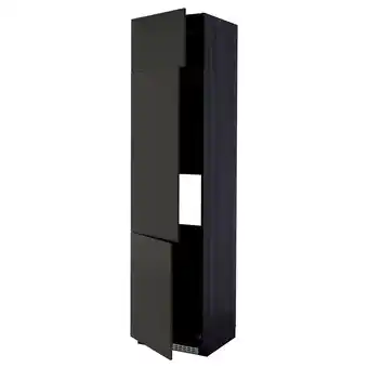 IKEA Metod Høyskap f kjøleskap/fryser+ 3 dører, svart/nickebo matt antrasitt, 60x60x240 cm tilbud