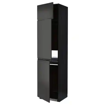 IKEA Metod Høyskap f kjøleskap/fryser+ 3 dører, svart/upplöv matt antrasitt, 60x60x240 cm tilbud