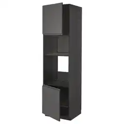 IKEA Metod Høyskap f ovn/mikro m 2 dører/hylle, svart/voxtorp mørk grå, 60x60x220 cm tilbud