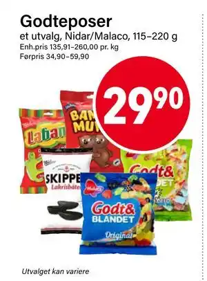 Nærbutikken Godteposer, NOK 29.9 tilbud