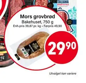 Nærbutikken Mors grovbrød, NOK 29.9 tilbud