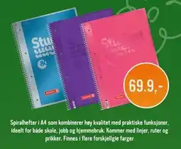 Ark Bokhandel Spiralhefter, NOK 69.9 tilbud