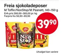 Nærbutikken Freia sjokoladeposer, NOK 39.9 tilbud