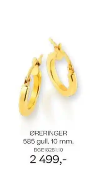 Bjørklund ØRERINGER 585 gull. 10 mm. tilbud