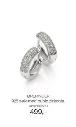 Bjørklund ØRERINGER 925 sølv med cubic zirkonia. HPSE1006RH tilbud