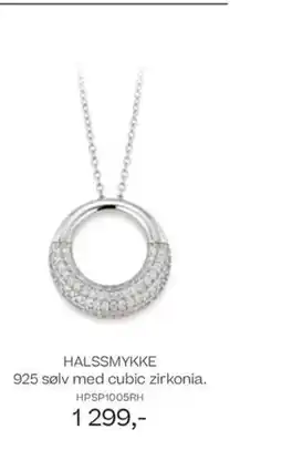 Bjørklund HALSSMYKKE 925 sølv med cubic zirkonia. HPSP1005RH tilbud