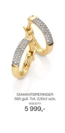 Bjørklund DIAMANTØRERINGER 585 gull. Tot. 0,10ct w/si. tilbud