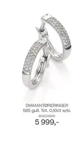 Bjørklund DIAMANTØRERINGER 585 gull. Tot. 0,10ct w/si. tilbud