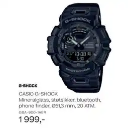 Bjørklund G-SHOCK CASIO G-SHOCK Mineralglass, støtsikker, bluetooth, phone finder, Ø51,3 mm, 20 ATM. tilbud