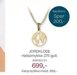 Bjørklund JORDKLODE Halssmykke 375 gull. tilbud