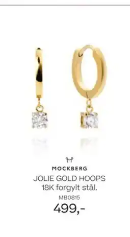 Bjørklund M MOCKBERG JOLIE GOLD HOOPS 18K forgylt stål. tilbud