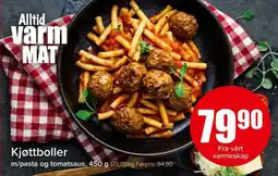 Spar Kjøttboller m/pasta og tomatsaus tilbud