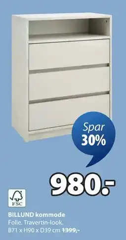 JYSK BILLUND kommode, NOK 980 tilbud
