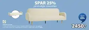 JYSK PARADIS sovesofa, NOK 2450 tilbud