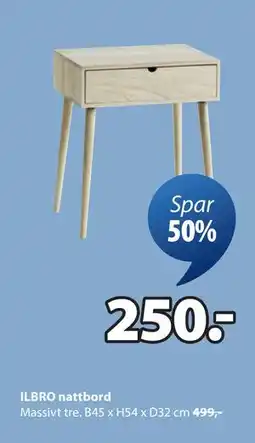 JYSK ILBRO nattbord, NOK 250 tilbud