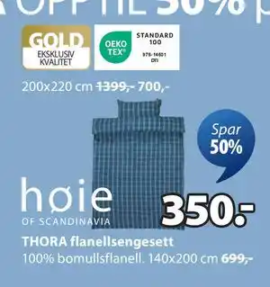 JYSK THORA flanellsengesett tilbud