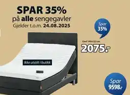 JYSK Spar 35% på alle sengegavler tilbud