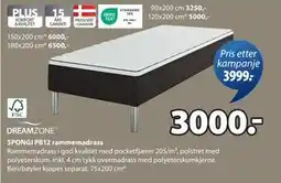 JYSK SPONGI PB12 rammemadrass tilbud