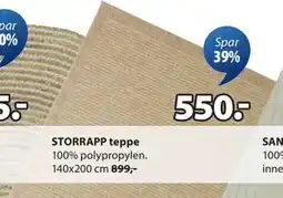JYSK STORRAPP teppe, NOK 550 tilbud