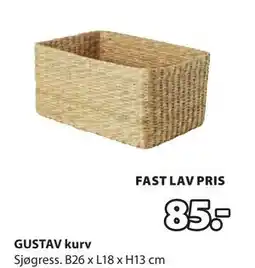 JYSK GUSTAV kurv, NOK 85 tilbud