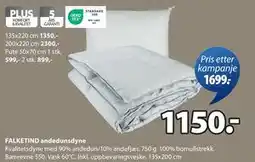 JYSK FALKETIND andedunsdyne, NOK 1150 tilbud