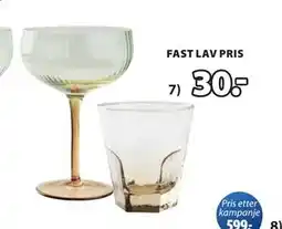 JYSK GUNVALD glass, NOK 30 tilbud