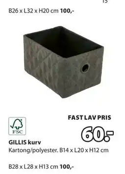 JYSK GILLIS kurv tilbud