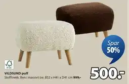 JYSK VILDSUND puff, NOK 500 tilbud
