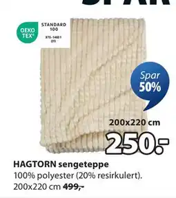 JYSK HAGTORN sengeteppe, NOK 250 tilbud