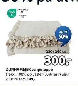 JYSK DUNHAMMER sengeteppe, NOK 300 tilbud