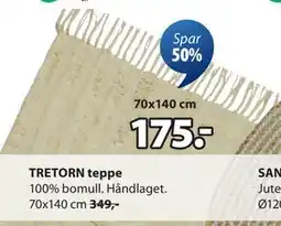 JYSK TRETORN teppe, NOK 175 tilbud