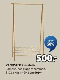 JYSK VANDSTED klesstativ, NOK 500 tilbud