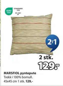 JYSK MARSFIOL pyntepute, NOK 129 tilbud