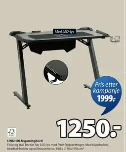 JYSK LINDHOLM gamingbord, NOK 1250 tilbud