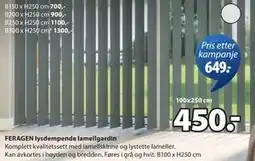 JYSK FERAGEN lysdempende lamellgardin tilbud