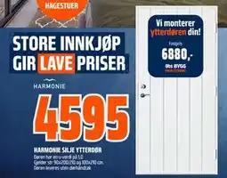 Obs Bygg HARMONIE SILJE YTTERDØR, NOK 4595 tilbud