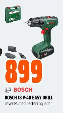 Obs Bygg BOSCH 18 V-40 EASY DRILL, NOK 899 tilbud