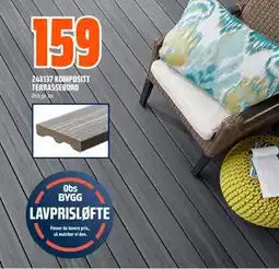 Obs Bygg 24X137 KOMPOSITT TERRASSEBORD, NOK 159 tilbud