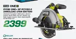 Coop Byggmix RYOBI ONE+ HP RCS18X-0 SIRKELSAG UTEN BATTERI, NOK 2399 tilbud
